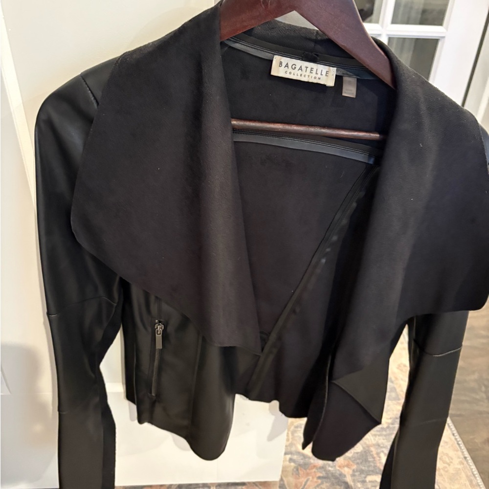 Bagatelle Women's Black Faux Leather and Suede Jacket